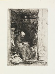 De oude vrouw met lompen
