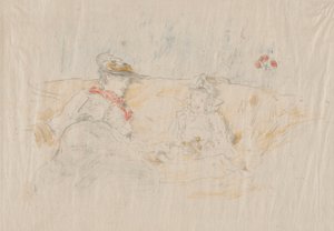 Dame en kind door James Abbott McNeill Whistler