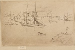 Lagune--middag door James Abbott McNeill Whistler