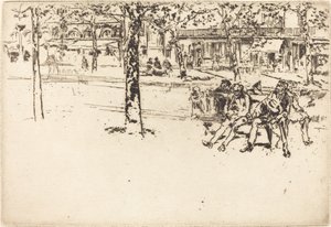 Le Boulevard Poissonnière door James Abbott McNeill Whistler