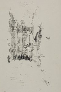 Kleine Hof, Cloth Fair door James Abbott McNeill Whistler