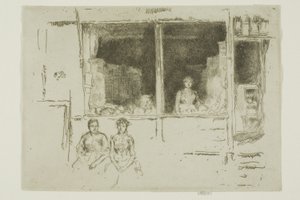 Meloenwinkel, Hounsditch door James Abbott McNeill Whistler