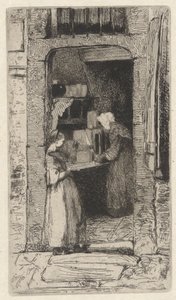 Mosterdvrouw, een van twaalf etsen uit de natuur door James Abbott McNeill Whistler