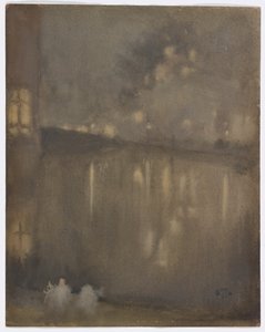 Nocturne: Grijs en Goud–Kanaal, Nederland door James Abbott McNeill Whistler