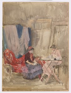Notitie in roze en paars–Het atelier