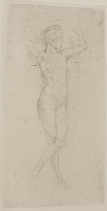 Naakt meisje met opgeheven armen door James Abbott McNeill Whistler