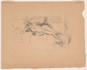 Naaktmodel, liggend door James Abbott McNeill Whistler