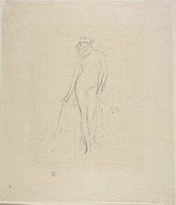 Naakt Model, Staand door James Abbott McNeill Whistler