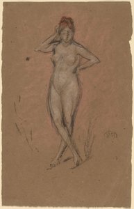 Naakt Staand met Gekruiste Benen door James Abbott McNeill Whistler