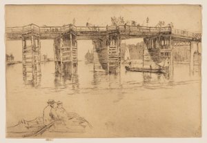 Oude Putney Brug door James Abbott McNeill Whistler