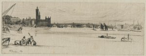 Oude Westminster Bridge door James Abbott McNeill Whistler