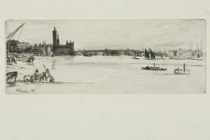 Oude Westminster Bridge door James Abbott McNeill Whistler