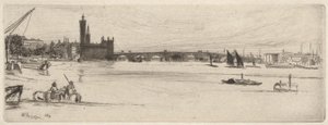 Oude Westminster Bridge, uit de Thames Set (Een Serie van Zestien Etsen van Scènes aan de Theems en Andere Onderwerpen) door James Abbott McNeill Whistler