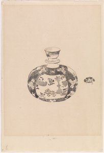 Ovormige gemberpot met klokvormige deksel door James Abbott McNeill Whistler