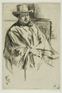 Portret van een man door James Abbott McNeill Whistler