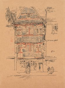 Rood huis, Paimpol door James Abbott McNeill Whistler