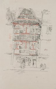 Rood huis, Paimpol door James Abbott McNeill Whistler