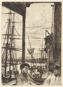 Rotherhithe (Wapping), uit de Thames Set (Een serie van zestien etsen van scènes aan de Theems en andere onderwerpen) door James Abbott McNeill Whistler