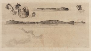 Schetsen op de Kustonderzoek Plaat door James Abbott McNeill Whistler