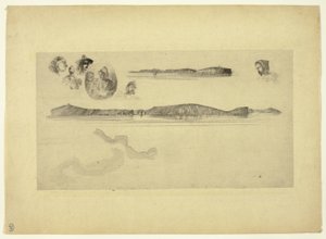 Schetsen op de Kustonderzoek Plaat door James Abbott McNeill Whistler