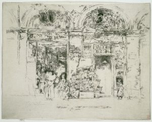 Zonnebloemen, Marché St Germain, Parijs door James McNeill Whistler