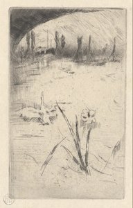Zwaan en iris door James Abbott McNeill Whistler