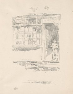 De kapperszaak in de Mews door James McNeill Whistler