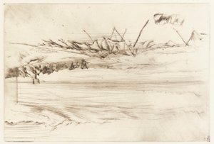 Het strand, Hastings door James Abbott McNeill Whistler
