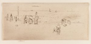 Het strand, Oostende door James Abbott McNeill Whistler