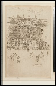 De kerk - Brussel (Aanbidding) door James Abbott McNeill Whistler