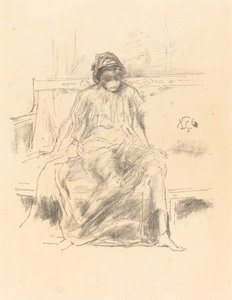 De gedrapeerde figuur, zittend