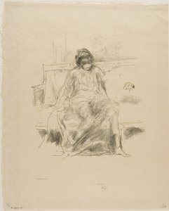 De gedrapeerde figuur, zittend door James Abbott McNeill Whistler