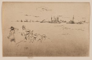 De vloot: monitors door James Abbott McNeill Whistler