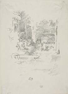 Het Kleine Café au Bois door James Abbott McNeill Whistler