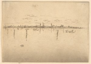 Het Kleine Venetië, uit de Eerste Venetië Set (Venetië, Een Serie van Twaalf Etsen) door James Abbott McNeill Whistler