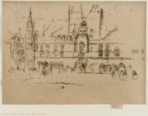 De Markt, Brugge door James Abbott McNeill Whistler