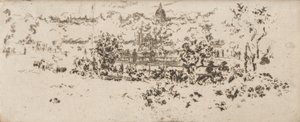 Het Pantheon vanaf het Terras, Luxemburgse Tuinen door James Abbott McNeill Whistler