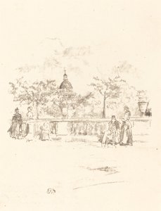 Het Pantheon, vanaf het Terras van de Luxemburgse Tuinen door James Abbott McNeill Whistler