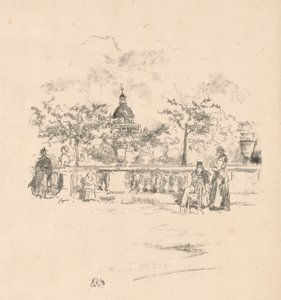 Het Pantheon, vanaf het Terras van de Luxemburgse Tuinen door James Abbott McNeill Whistler