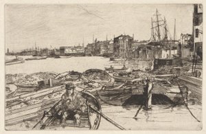 De Pool, uit de Thames Set (Een Serie van Zestien Etsen van Scènes aan de Theems en Andere Onderwerpen) door James Abbott McNeill Whistler