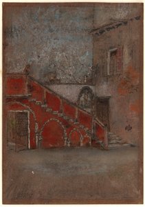 De Trap: Notitie in Rood door James Abbott McNeill Whistler