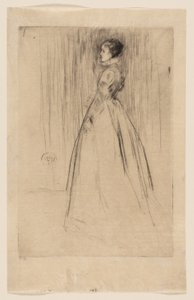De fluwelen jurk (Mrs Leyland) door James McNeill Whistler