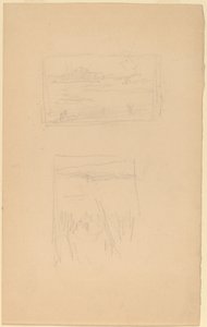 Twee schetsen van landschapsfoto