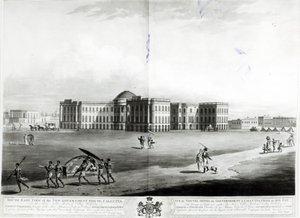 Zuidoostelijk uitzicht op het nieuwe regeringshuis, Calcutta door James Moffat