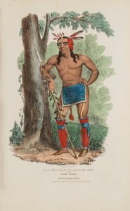 KAA-NUN-DER-WAAGUINSE-ZOO of de Bessenplukker; een beroemd Chippewa opperhoofd, uit de Aboriginal Portfolio door James Otto Lewis