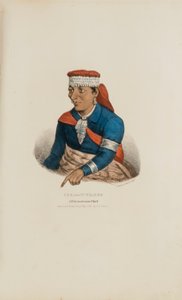 KEE-O-TUCK-KEE; Een Pottowattomie opperhoofd, uit de Aboriginal Portfolio door James Otto Lewis