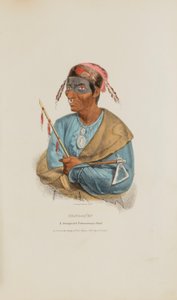 ME-NO-QUET; Een gedistingeerd Pottowattomie opperhoofd, uit de Aboriginal Portfolio door James Otto Lewis