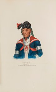 MI-A-QU-A; Een Miami opperhoofd, uit de Aboriginal Portfolio door James Otto Lewis