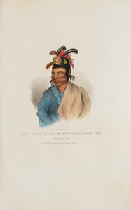 NAH-SHAW-A-GAA De zoon van de witte hond, Pottawatomie opperhoofd, uit de Aboriginal Portfolio door James Otto Lewis
