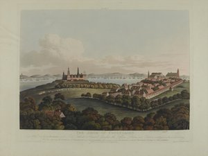 Denemarken 1807: Het beleg van Kopenhagen, gegraveerd door Robert Pollard (1792-1867) en Joseph Constantine Stadler (1780-1812) gepubliceerd in 1807